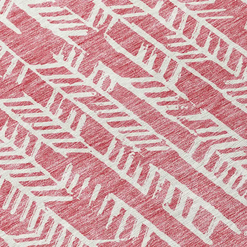 Blush And Ivory Tribal Washable Indoor Outdoor Area Rug Photo 6