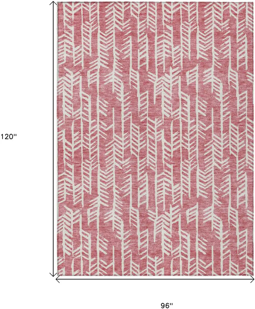 Blush And Ivory Tribal Washable Indoor Outdoor Area Rug Photo 3