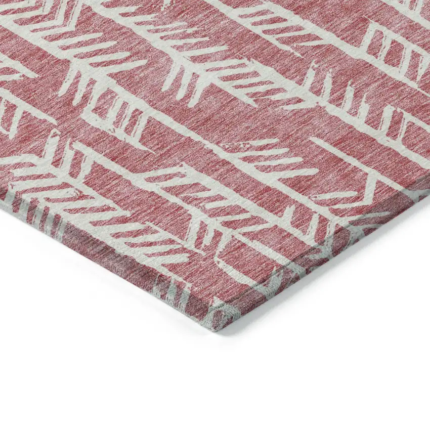 Blush And Ivory Tribal Washable Indoor Outdoor Area Rug Photo 5