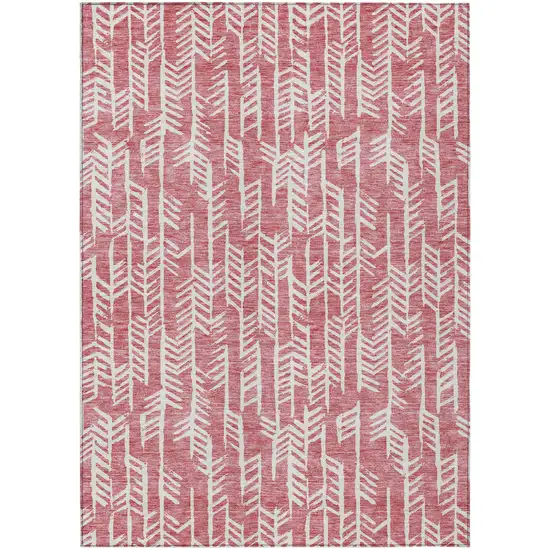 Blush And Ivory Tribal Washable Indoor Outdoor Area Rug Photo 2