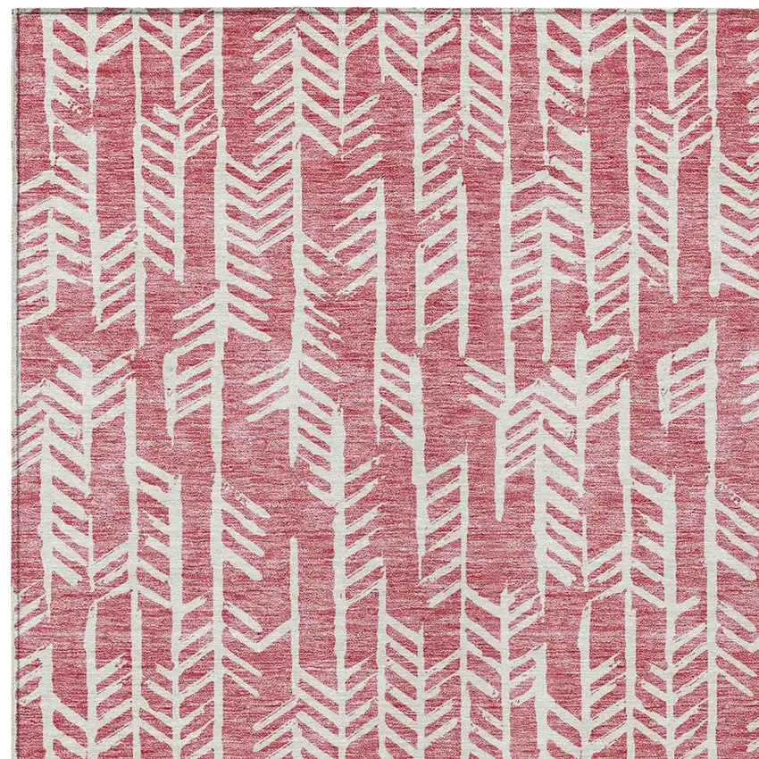 Blush And Ivory Tribal Washable Indoor Outdoor Area Rug Photo 7