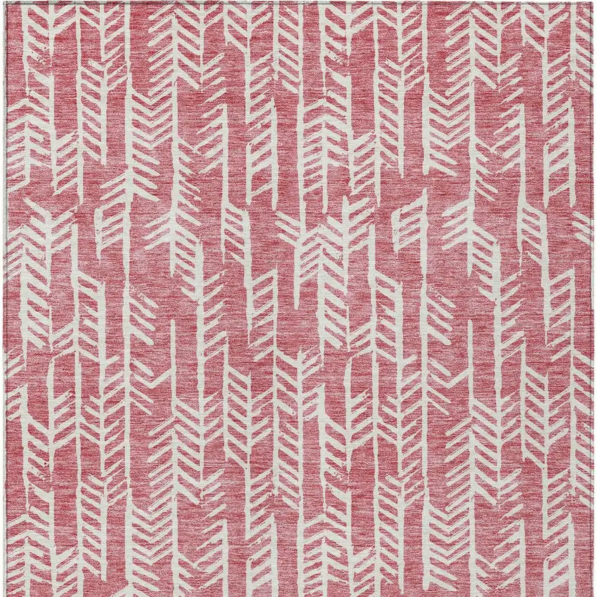 Blush And Ivory Tribal Washable Indoor Outdoor Area Rug Photo 8