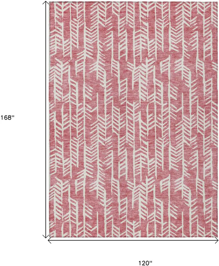 Blush And Ivory Tribal Washable Indoor Outdoor Area Rug Photo 3