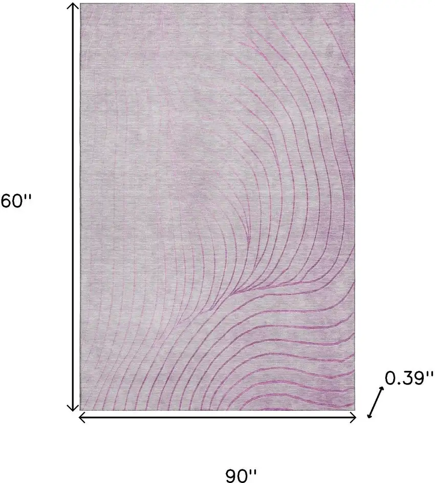 Blush And Linen Abstract Washable Area Rug With UV Protection Photo 9