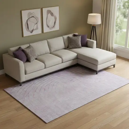 Blush And Linen Abstract Washable Area Rug With UV Protection Photo 2