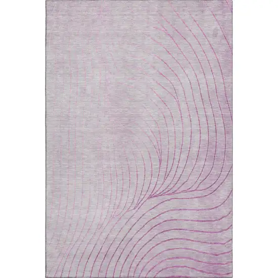 Blush And Linen Abstract Washable Area Rug With UV Protection Photo 1