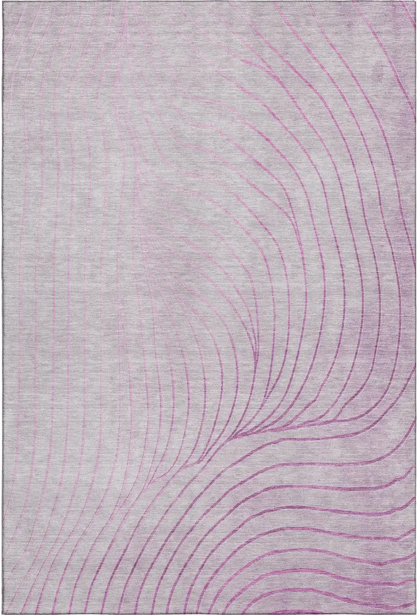 Blush And Linen Abstract Washable Area Rug With UV Protection Photo 1