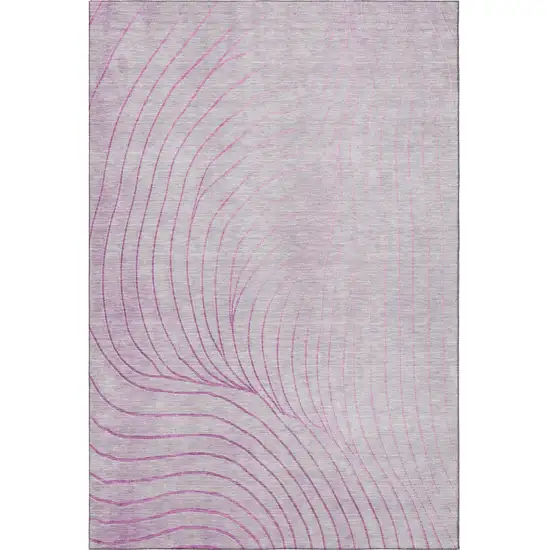 Blush And Linen Abstract Washable Area Rug With UV Protection Photo 4