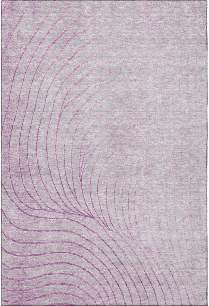 Blush And Linen Abstract Washable Area Rug With UV Protection Photo 4
