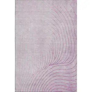 Photo of Blush And Linen Abstract Washable Area Rug With UV Protection
