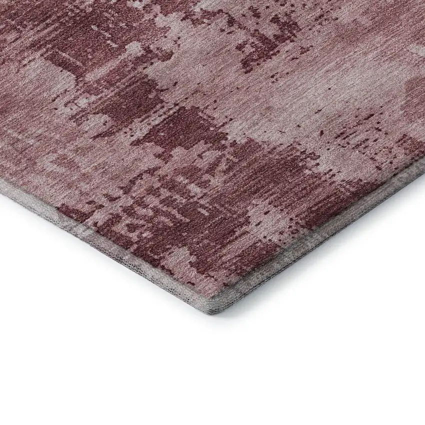 Blush And Mauve Abstract Washable Area Rug With UV Protection Photo 7