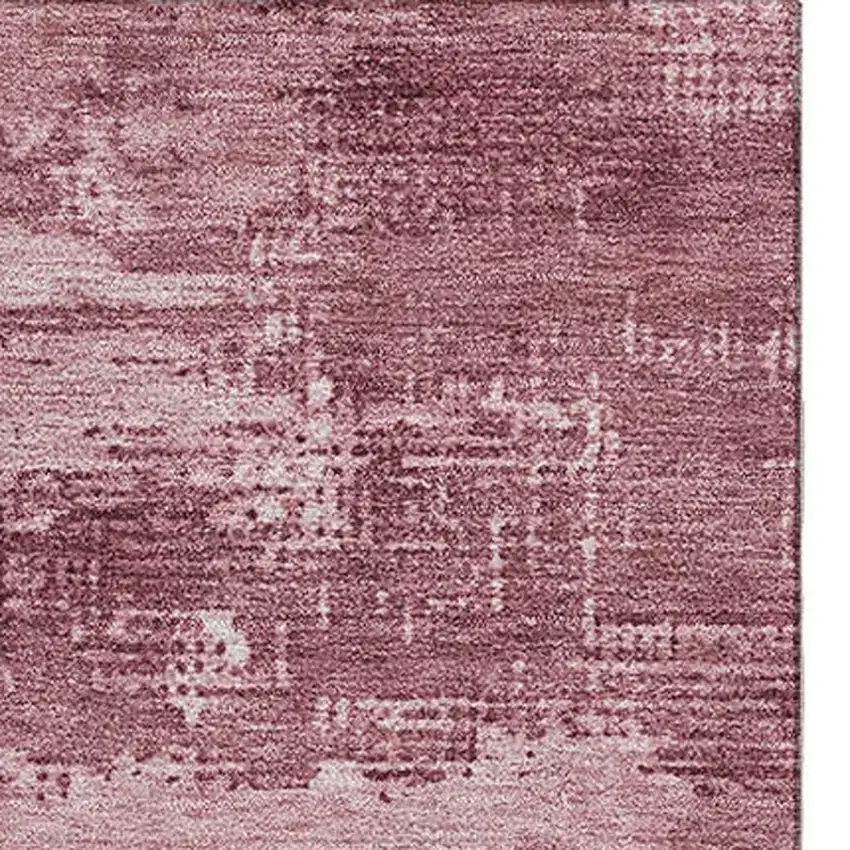 Blush And Mauve Abstract Washable Area Rug With UV Protection Photo 4