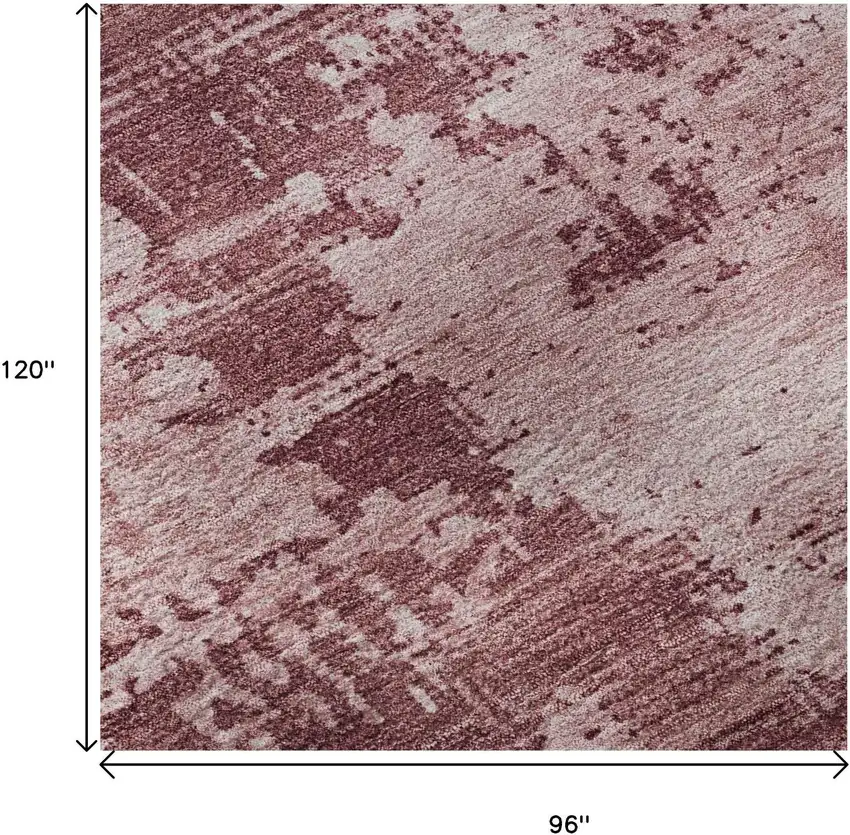 Blush And Mauve Abstract Washable Area Rug With UV Protection Photo 9