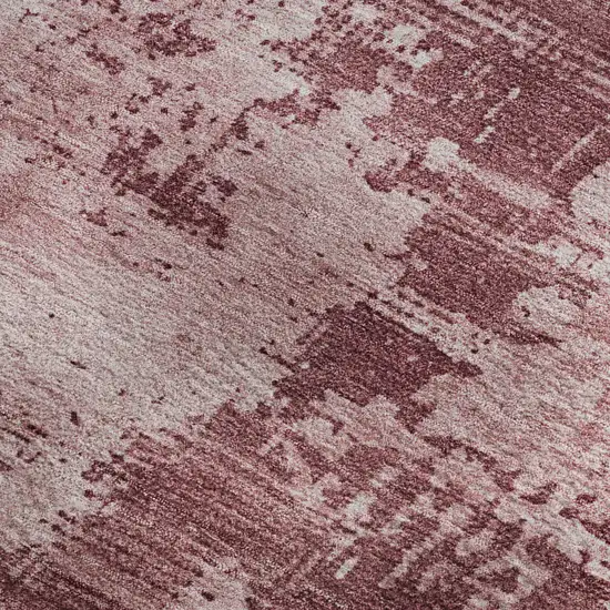 Blush And Mauve Abstract Washable Area Rug With UV Protection Photo 2