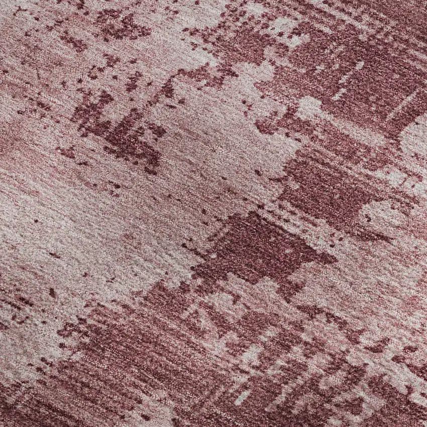 Blush And Mauve Abstract Washable Area Rug With UV Protection Photo 2