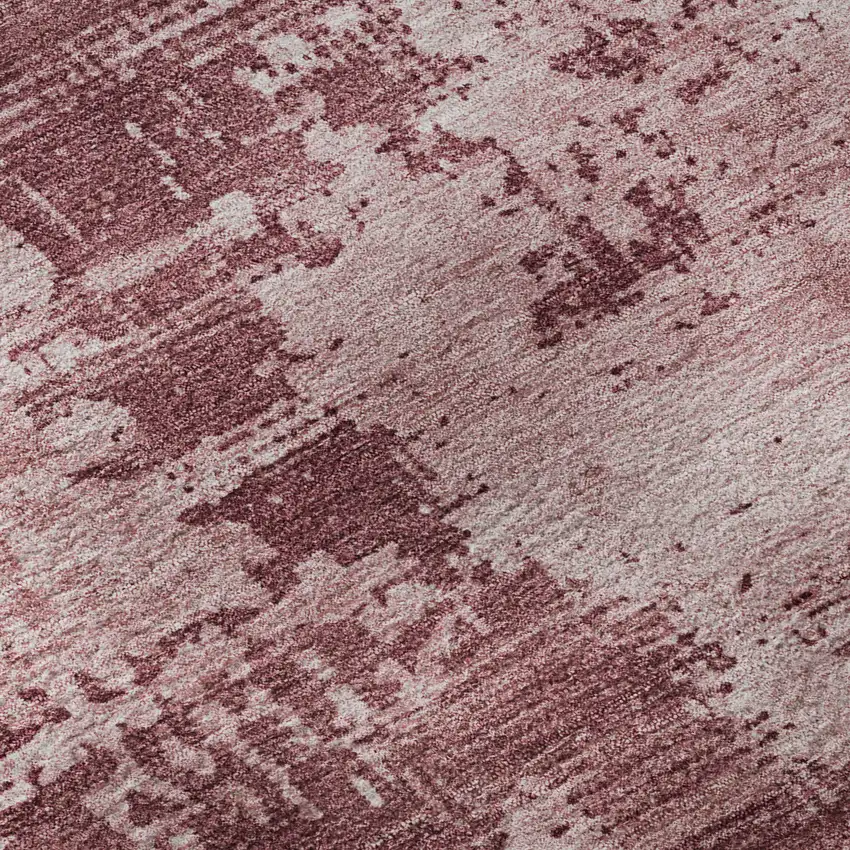Blush And Mauve Abstract Washable Area Rug With UV Protection Photo 1