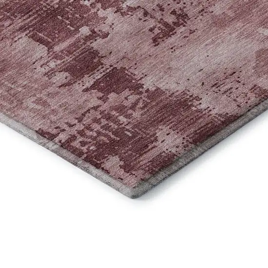 Blush And Mauve Abstract Washable Area Rug With UV Protection Photo 6