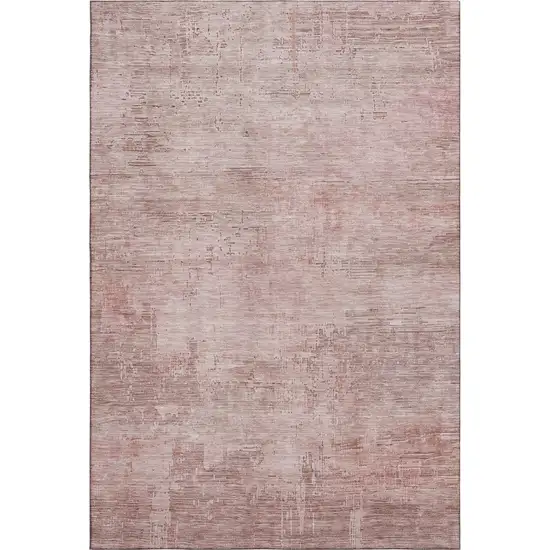 Blush And Mauve Abstract Washable Area Rug With UV Protection Photo 5