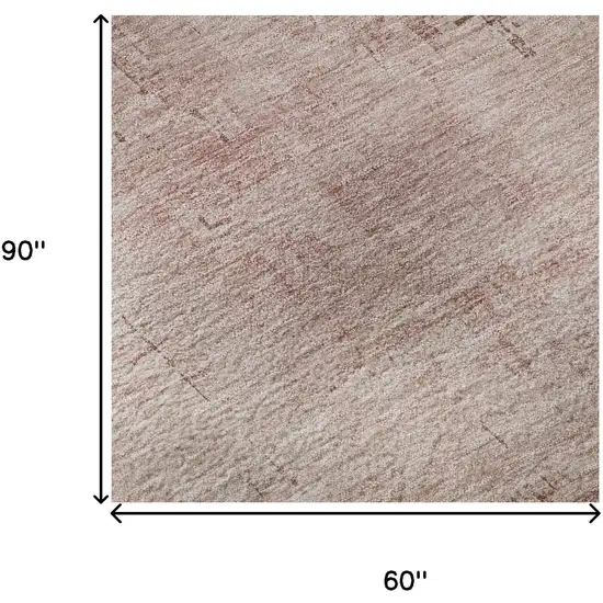 Blush And Mauve Abstract Washable Area Rug With UV Protection Photo 9