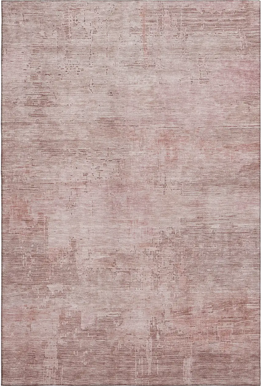 Blush And Mauve Abstract Washable Area Rug With UV Protection Photo 4