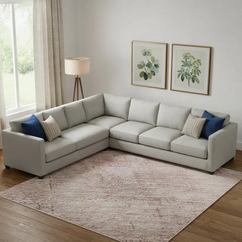 Blush And Mauve Abstract Washable Area Rug With UV Protection Photo 2