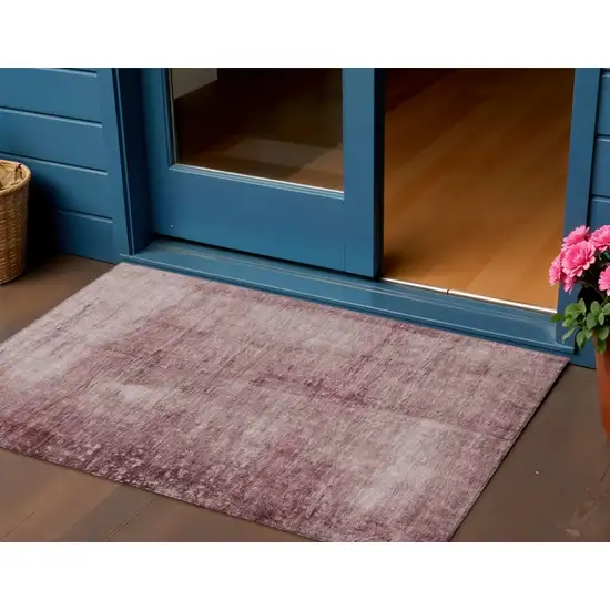 Blush And Mauve Abstract Washable Indoor Outdoor Area Rug Photo 2