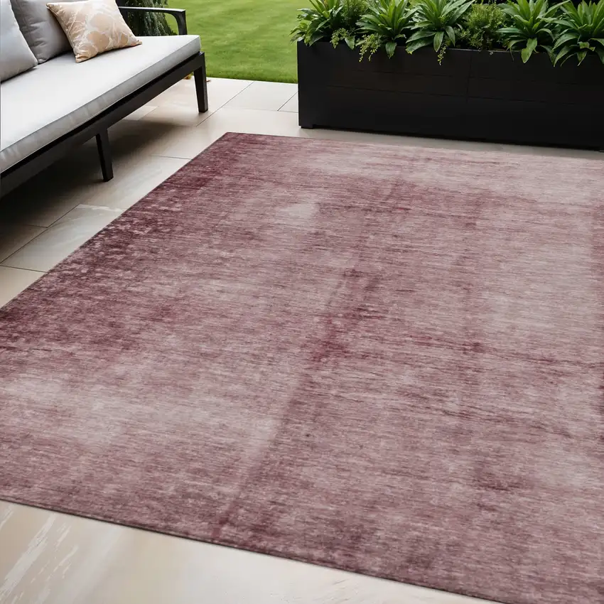 Blush And Mauve Abstract Washable Indoor Outdoor Area Rug Photo 2