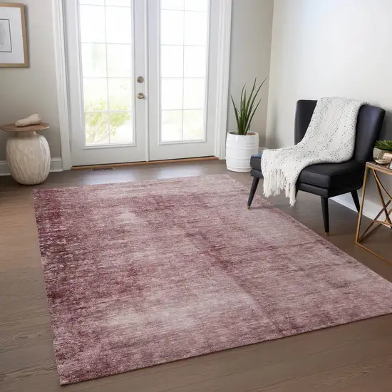 Blush And Mauve Abstract Washable Indoor Outdoor Area Rug Photo 5