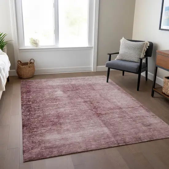 Blush And Mauve Abstract Washable Indoor Outdoor Area Rug Photo 6