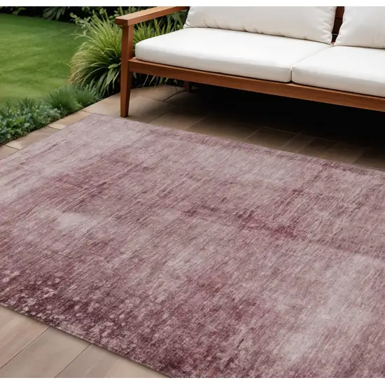 Blush And Mauve Abstract Washable Indoor Outdoor Area Rug Photo 2