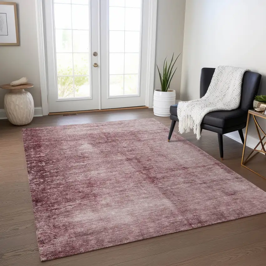 Blush And Mauve Abstract Washable Indoor Outdoor Area Rug Photo 6