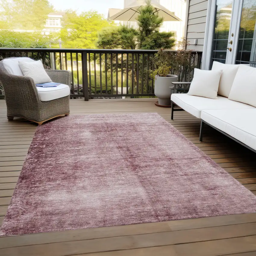 Blush And Mauve Abstract Washable Indoor Outdoor Area Rug Photo 7