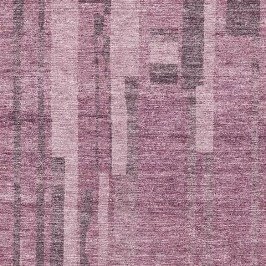 Blush And Mauve Striped Washable Area Rug With UV Protection Photo 2
