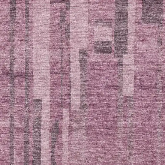 Blush And Mauve Striped Washable Area Rug With UV Protection Photo 2