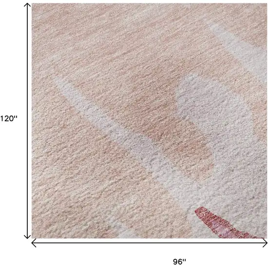 Blush And Pink Abstract Washable Area Rug With UV Protection Photo 9