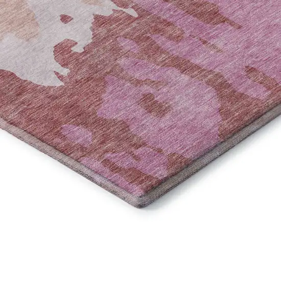 Blush And Pink Abstract Washable Area Rug With UV Protection Photo 7