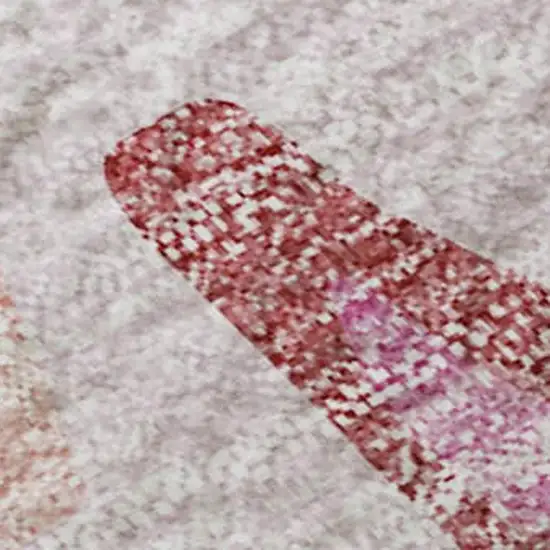 Blush And Pink Abstract Washable Area Rug With UV Protection Photo 3