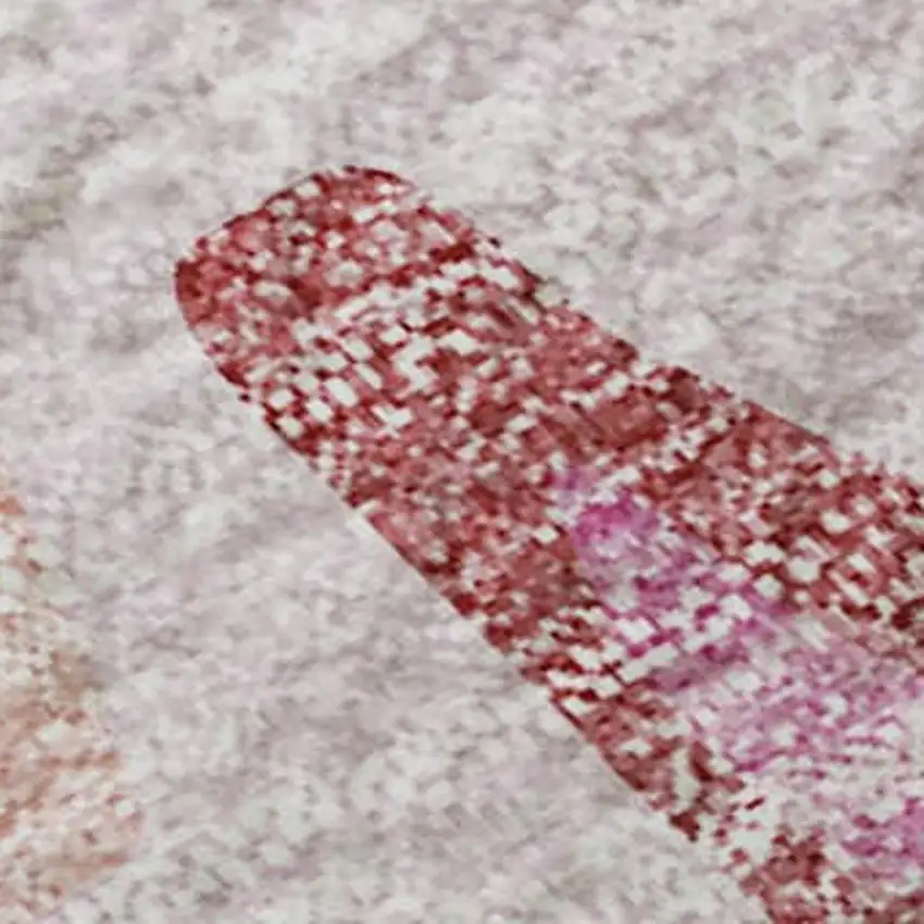 Blush And Pink Abstract Washable Area Rug With UV Protection Photo 3