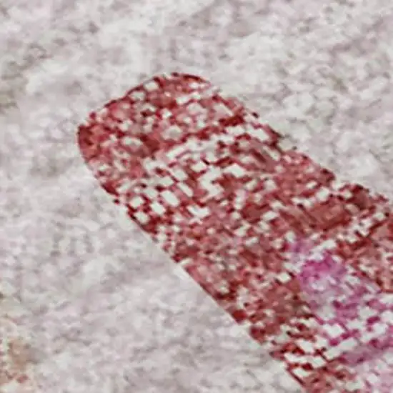 Blush And Pink Abstract Washable Area Rug With UV Protection Photo 2