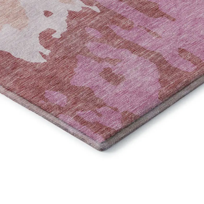 Blush And Pink Abstract Washable Area Rug With UV Protection Photo 8