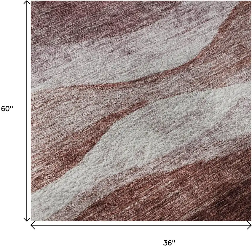 Blush And Pink Abstract Washable Area Rug With UV Protection Photo 8