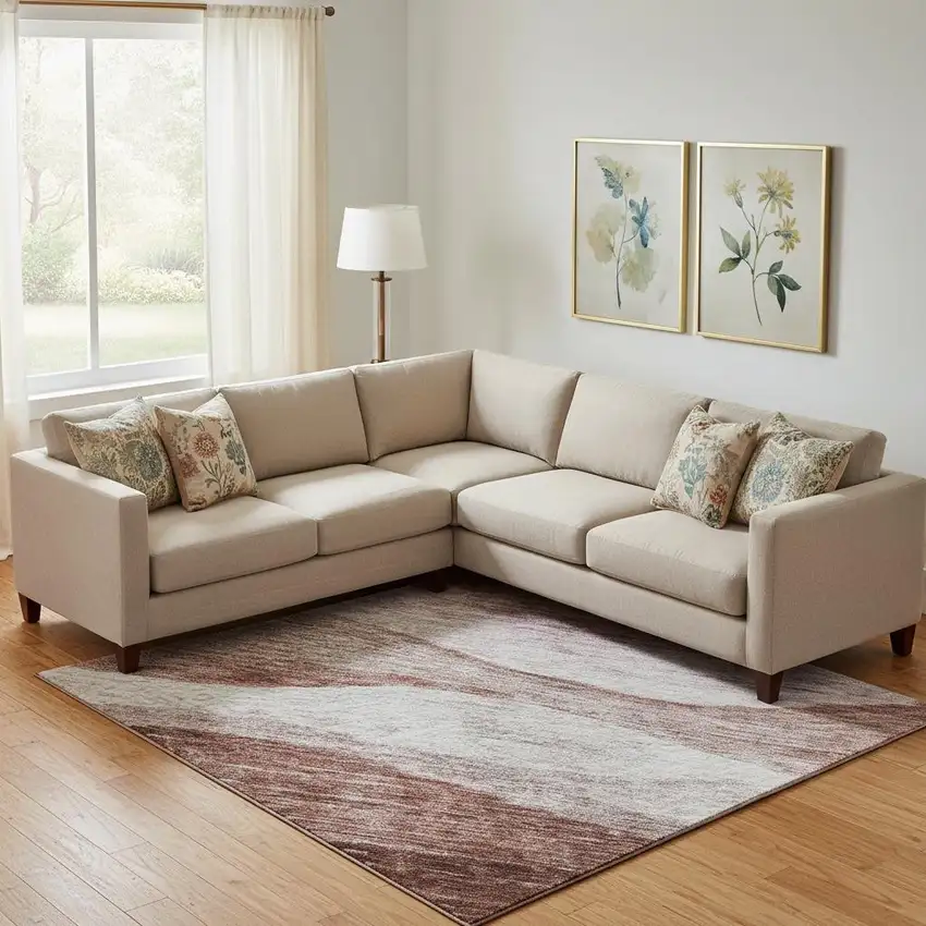 Blush And Pink Abstract Washable Area Rug With UV Protection Photo 2