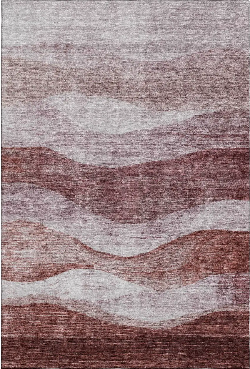 Blush And Pink Abstract Washable Area Rug With UV Protection Photo 5