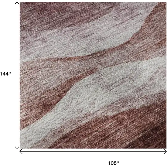 Blush And Pink Abstract Washable Area Rug With UV Protection Photo 8