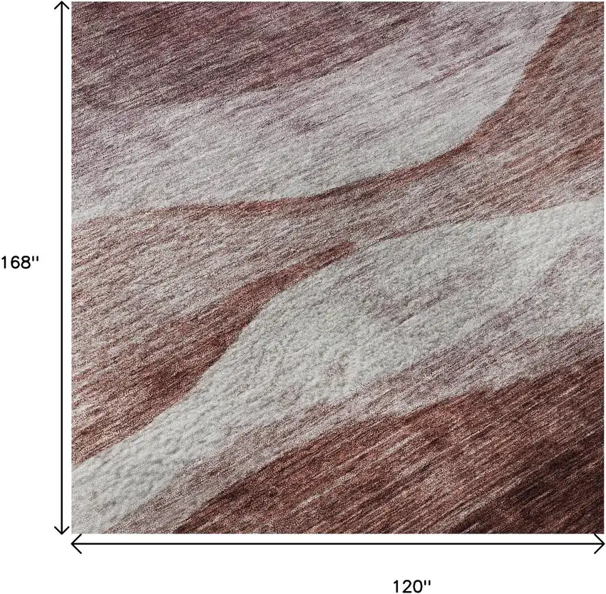 Blush And Pink Abstract Washable Area Rug With UV Protection Photo 8