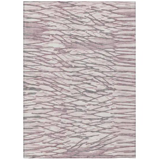 Blush And Pink Abstract Washable Indoor Outdoor Area Rug Photo 2