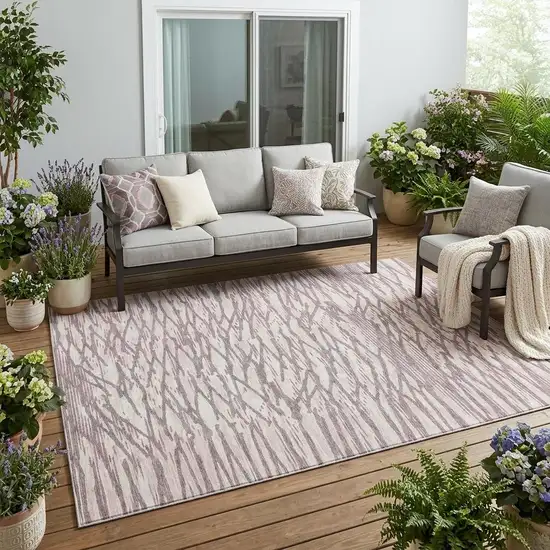 Blush And Pink Abstract Washable Indoor Outdoor Area Rug Photo 1