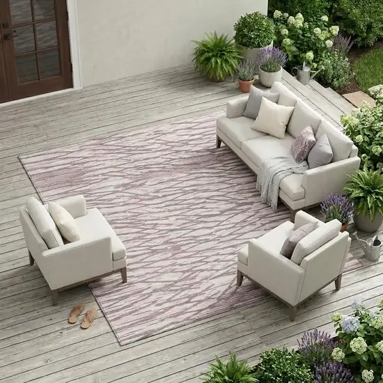 Blush And Pink Abstract Washable Indoor Outdoor Area Rug Photo 1