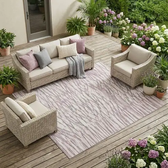 Blush And Pink Abstract Washable Indoor Outdoor Area Rug Photo 1