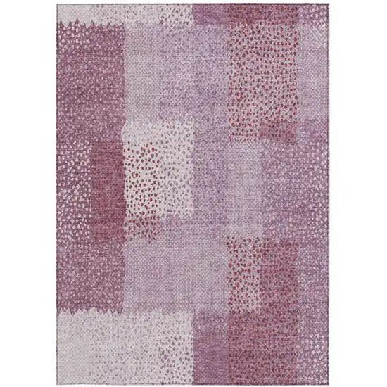 Blush And Pink Abstract Washable Indoor Outdoor Area Rug Photo 2